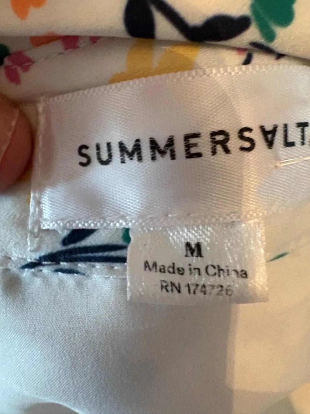 NWOT Summersalt White Floral Belted Shirt Dress. Size M - Picture 13 of 15